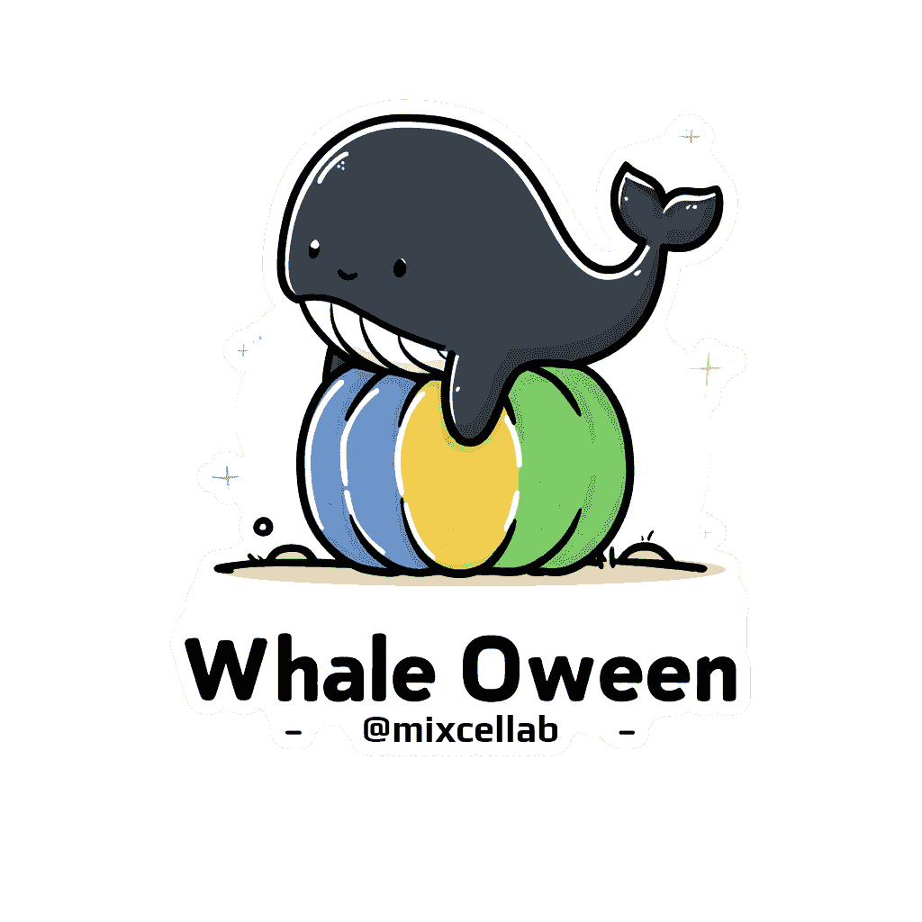 cute black whale oween